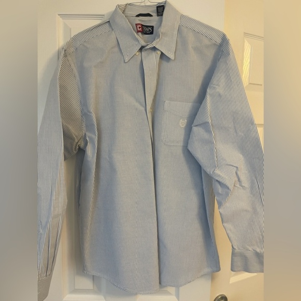 Navy and white striped shirt XL